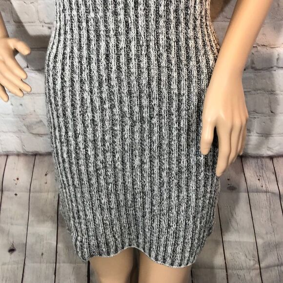 Gray Ribbed Turtleneck Knit Sleeveless Sweater Dress OSFM - Picture 4 of 14